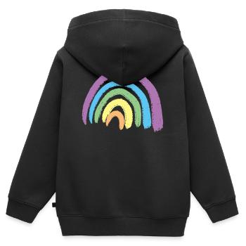 RAINBOW - REGENBOGEN - REGENBOGENFARBEN - Kinder Premium Organic Zip Hoodie - Schwarz - Hinten - AI Model Kid Male (0cm)