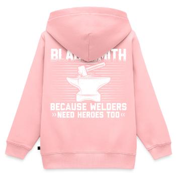 Blacksmith Metalsmith Anvil Forging Gifts - Kids Premium Organic Zip-up Hoodie - rose - Back - AI Model Kid Female (0cm)