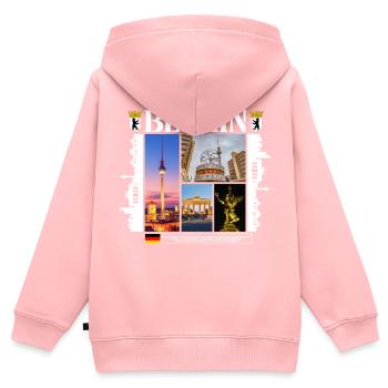 Berlin Germany City Skyline Home Love - Kids Premium Organic Zip-up Hoodie - rose - Back - AI Model Kid Female (0cm)