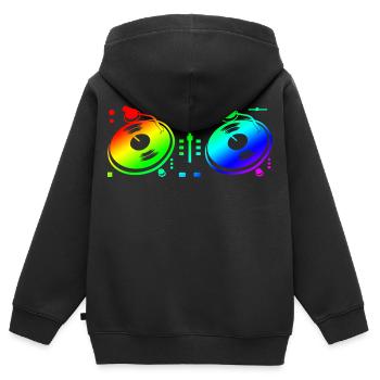 Turntable Disc Jockey - Kinder Premium Organic Zip Hoodie - Schwarz - Hinten - AI Model Kid Male (0cm)