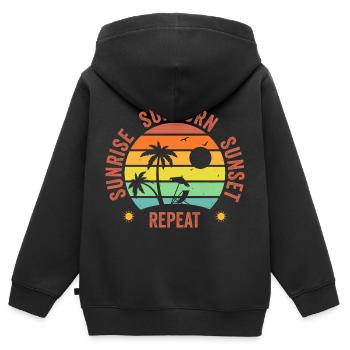 Sonnenaufgang - Kinder Premium Organic Zip Hoodie - Schwarz - Hinten - AI Model Kid Male (0cm)