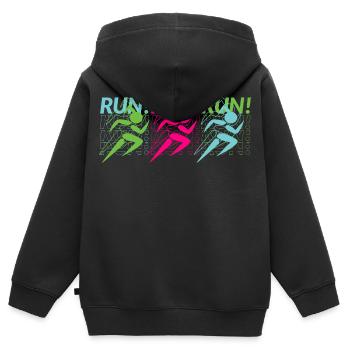 Joggen, Lauftraining, Sportler - Kinder Premium Organic Zip Hoodie - Schwarz - Hinten - AI Model Kid Male (0cm)