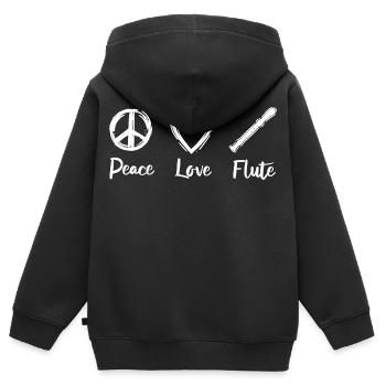 Peace Love Flute - Kinder Premium Organic Zip Hoodie - Schwarz - Hinten - AI Model Kid Male (0cm)