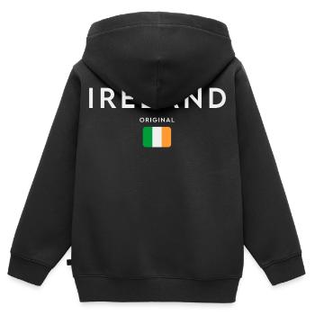 Flagge von Irland, Irish Pride - Kinder Premium Organic Zip Hoodie - Schwarz - Hinten - AI Model Kid Male (0cm)