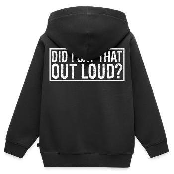 habe ich das laut gesagt? - Kinder Premium Organic Zip Hoodie - Schwarz - Hinten - AI Model Kid Male (0cm)