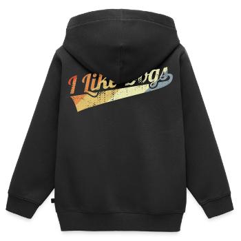 Hundeliebe - Kinder Premium Organic Zip Hoodie - Schwarz - Hinten - AI Model Kid Male (0cm)