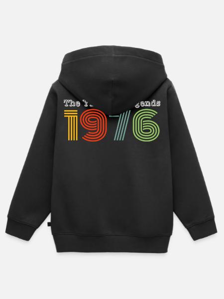 Millésime 1976 - Sweat Premium à capuche zippé enfant bio - noir