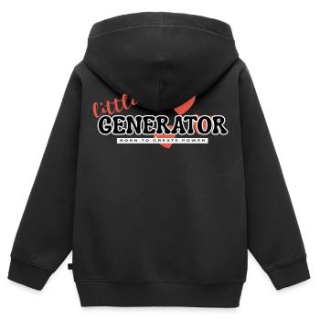 Small generator here to generate energy - Kids Premium Organic Zip-up Hoodie - black - Back - AI Model Kid Male (0cm)