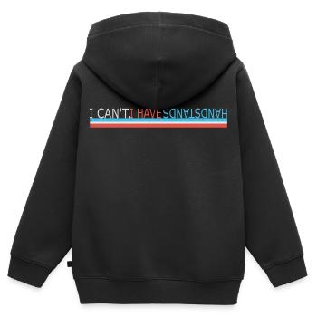 Ich habe Handstände - Kinder Premium Organic Zip Hoodie - Schwarz - Hinten - AI Model Kid Male (0cm)