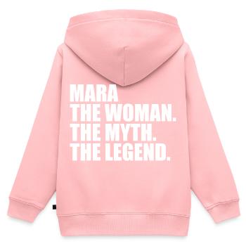 Woman Mythos Legende Name Mara - Kinder Premium Organic Zip Hoodie - Rosa - Hinten - AI Model Kid Female (0cm)