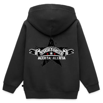 Antifascista gegen rechtsruck Autonomer Block - Kinder Premium Organic Zip Hoodie - Schwarz - Hinten - AI Model Kid Male (0cm)