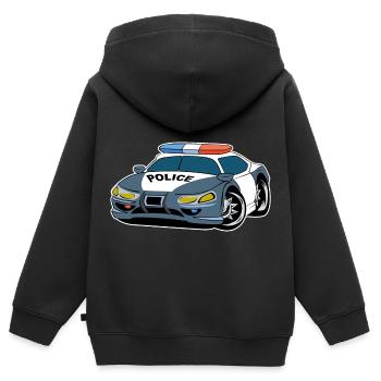 Police Police Car Policeman Birthday Children - Kids Premium Organic Zip-up Hoodie - black - Back - AI Model Kid Male (0cm)