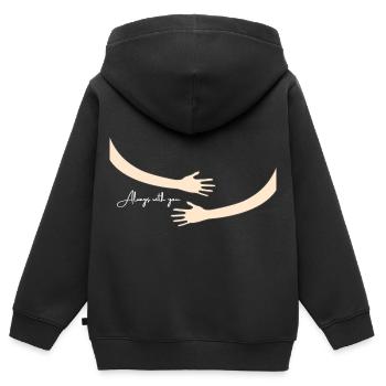 Always with you - Kinder Premium Organic Zip Hoodie - Schwarz - Hinten - AI Model Kid Male (0cm)