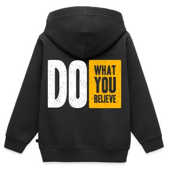 EGO Selbstbewusst T-Shirt geschenkide - Kinder Premium Organic Zip Hoodie - Schwarz - Hinten - AI Model Kid Male (0cm)