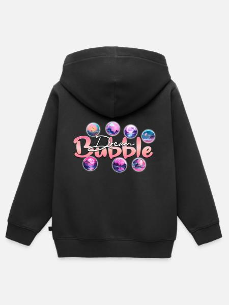 Dream Bubble Colorful Landscape - Kinder Premium Organic Zip Hoodie - Schwarz