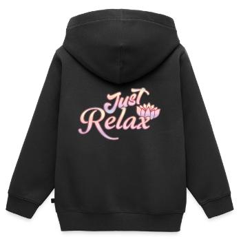 Just Relax - Kids Premium Organic Zip-up Hoodie - black - Back - AI Model Kid Male (0cm)