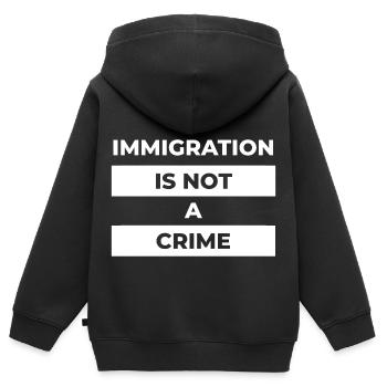 immigration is not a crime - Kids Premium Organic Zip-up Hoodie - black - Back - AI Model Kid Male (0cm)