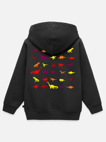 red dino - Kinder Premium Organic Zip Hoodie - Schwarz
