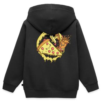 Restauration rapide de style Kawaii - Sweat Premium à capuche zippé enfant bio - noir - Dos - AI Model Kid Male (0cm)