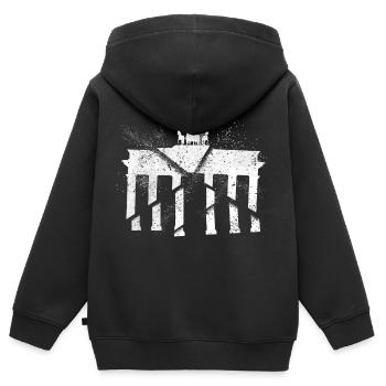 Berlin Allemagne City Skyline Grunge Splash - Sweat Premium à capuche zippé enfant bio - noir - Dos - AI Model Kid Male (0cm)
