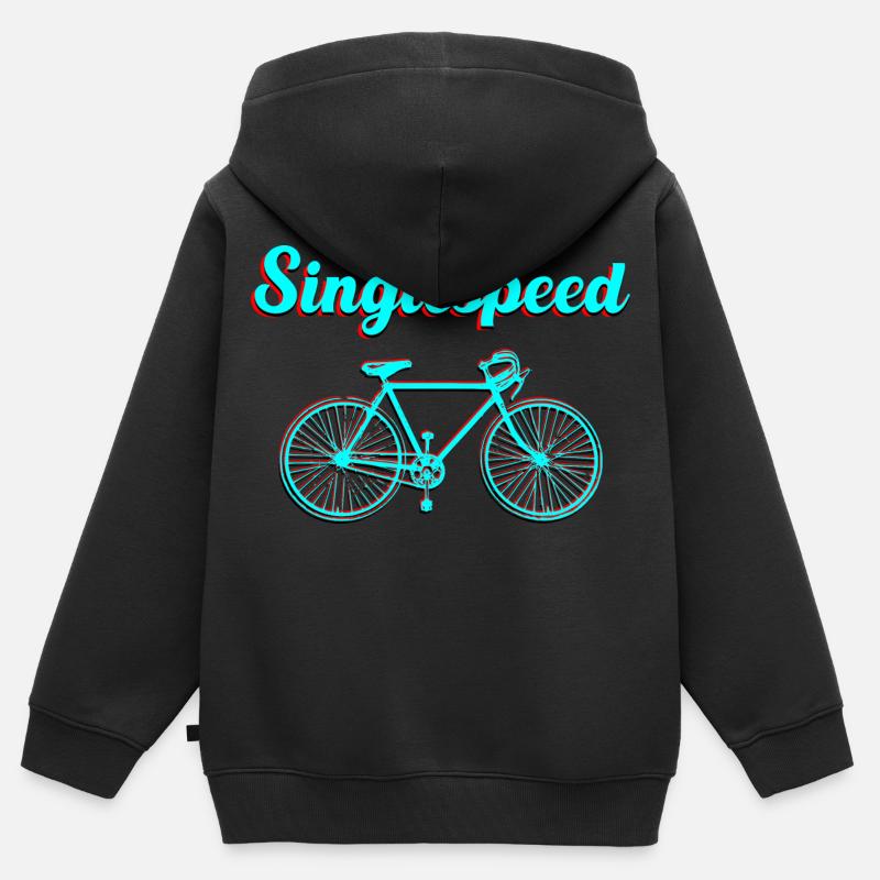 Vélo de route à vitesse unique - Sweat Premium à capuche zippé enfant bio - noir