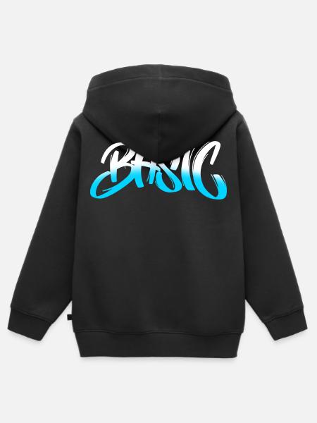 BASIC Graffiti Gradient - Kinder Premium Organic Zip Hoodie - Schwarz