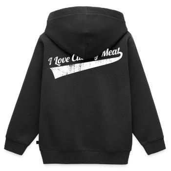 Découpe de viande - Sweat Premium à capuche zippé enfant bio - noir - Dos - AI Model Kid Male (0cm)