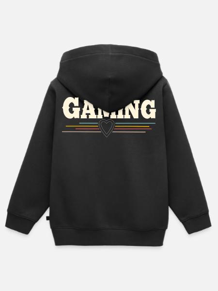 Gaming - Kinder Premium Organic Zip Hoodie - Schwarz