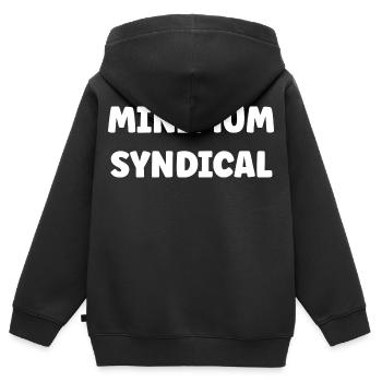Union minimum - Kids Premium Organic Zip-up Hoodie - black - Back - AI Model Kid Male (0cm)
