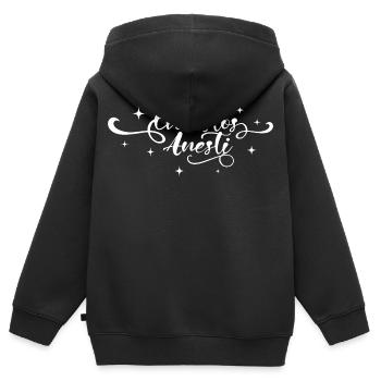 Christos Anesti Pascha orthodoxe - Sweat Premium à capuche zippé enfant bio - noir - Dos - AI Model Kid Male (0cm)