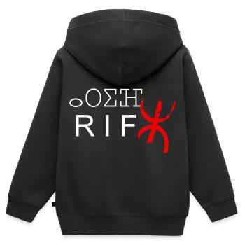 Le Rif - Sweat Premium à capuche zippé enfant bio - noir - Dos - AI Model Kid Male (0cm)