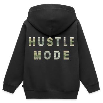 Hustle Mode Dollar Bill Texture Inspiration - Sweat Premium à capuche zippé enfant bio - noir - Dos - AI Model Kid Male (0cm)