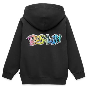 Berlin Deutschland Stadt Graffiti Spray Sprayer - Kinder Premium Organic Zip Hoodie - Schwarz - Hinten - AI Model Kid Male (0cm)