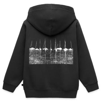 Voilier Marina Sea Boats - Sweat Premium à capuche zippé enfant bio - noir - Dos - AI Model Kid Male (0cm)