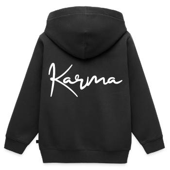 Karma - Sweat Premium à capuche zippé enfant bio - noir - Dos - AI Model Kid Male (0cm)