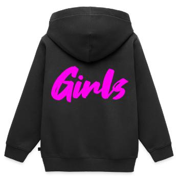 Filles - Sweat Premium à capuche zippé enfant bio - noir - Dos - AI Model Kid Male (0cm)
