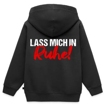 Lass mich in Ruhe! - Kinder Premium Organic Zip Hoodie - Schwarz - Hinten - AI Model Kid Male (0cm)