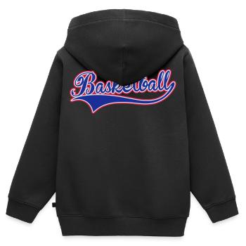 Basketball Swoosh - Sweat Premium à capuche zippé enfant bio - noir - Dos - AI Model Kid Male (0cm)
