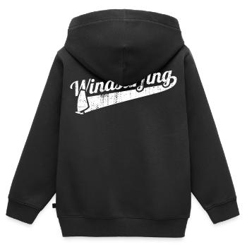 Planche à voile - Sweat Premium à capuche zippé enfant bio - noir - Dos - AI Model Kid Male (0cm)