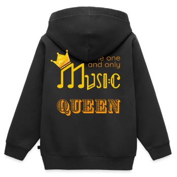 "Music Queen" Musikerin Musik - Kinder Premium Organic Zip Hoodie - Schwarz - Hinten - AI Model Kid Male (0cm)