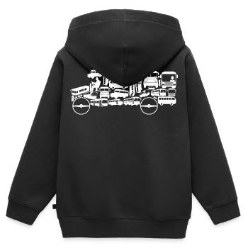 Bus Silhouette - Kinder Premium Organic Zip Hoodie - Schwarz - Hinten - AI Model Kid Male (0cm)