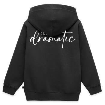 A little bit dramatic - Kids Premium Organic Zip-up Hoodie - black - Back - AI Model Kid Male (0cm)