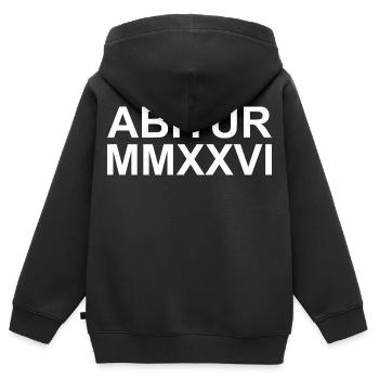 ABI Abitur - Kinder Premium Organic Zip Hoodie - Schwarz - Hinten - AI Model Kid Male (0cm)