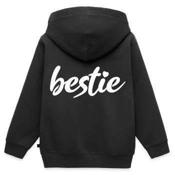 bestie Beste Bester Best Herzchen - Kinder Premium Organic Zip Hoodie - Schwarz - Hinten - AI Model Kid Male (0cm)