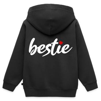 bestie Beste Bester Best Herzchen - Kinder Premium Organic Zip Hoodie - Schwarz - Hinten - AI Model Kid Male (0cm)