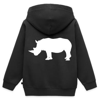 Nashorn - Kinder Premium Organic Zip Hoodie - Schwarz - Hinten - AI Model Kid Male (0cm)