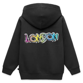 London England UK Stadt Graffiti Spray Sprayer - Kinder Premium Organic Zip Hoodie - Schwarz - Hinten - AI Model Kid Male (0cm)