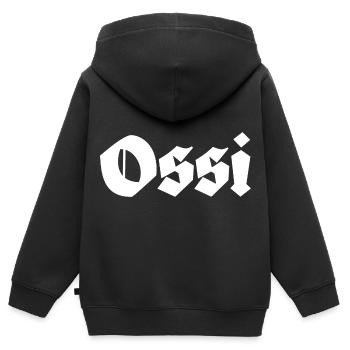 Ossi Ostdeutschland - Kinder Premium Organic Zip Hoodie - Schwarz - Hinten - AI Model Kid Male (0cm)