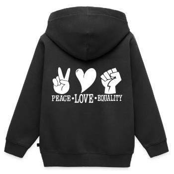 Antirassismus Toleranz Rassismus Menschenrechte - Kinder Premium Organic Zip Hoodie - Schwarz - Hinten - AI Model Kid Male (0cm)