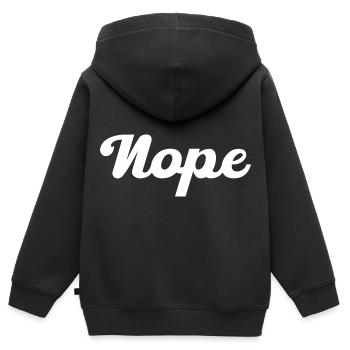 Non, pas - Sweat Premium à capuche zippé enfant bio - noir - Dos - AI Model Kid Male (0cm)